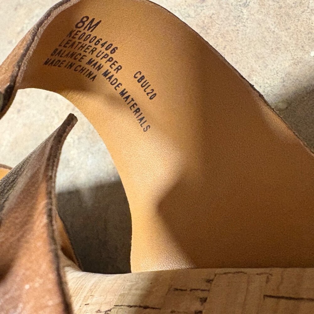 Kork-Ease Grace Brown Terra Leather Platform Wedge Sandals Size 8M Buckle Straps - Picture 7 of 11